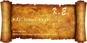 Kölcsei Erik névjegykártya