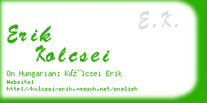 erik kolcsei business card